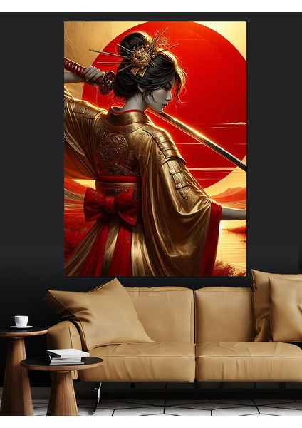 Samuray Kadın Dekoratif Kanvas - Mdf Ahşap Tablo fiyatları