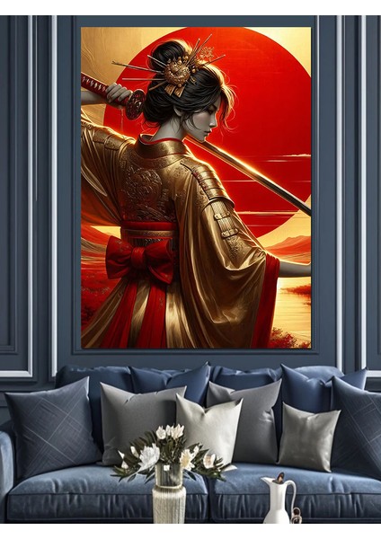 Samuray Kadın Dekoratif Kanvas - Mdf Ahşap Tablo modelleri