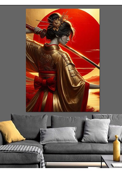 Samuray Kadın Dekoratif Kanvas - Mdf Ahşap Tablo fırsatları