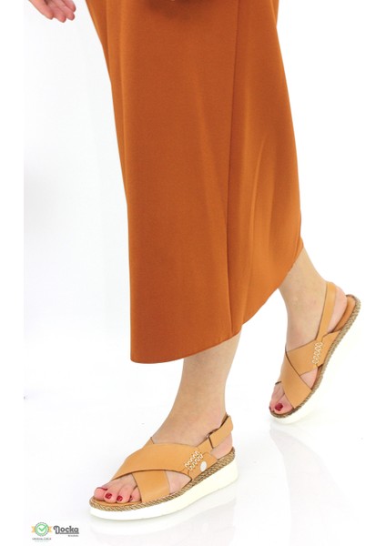 Kadın Deri Düz Taban Ortopedik Günlük Sandalet M25/YS-CORAL modelleri