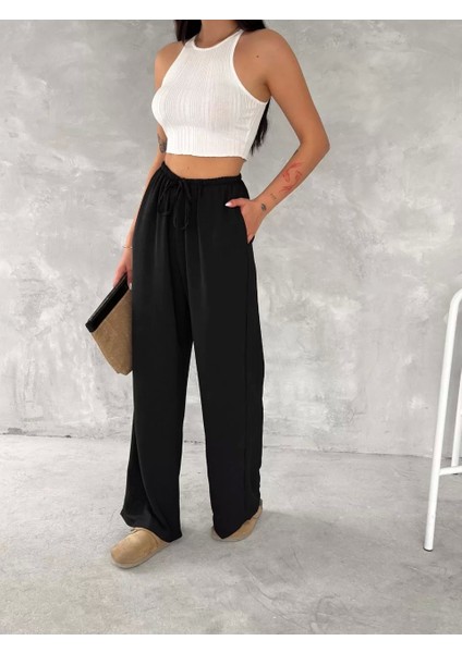 Ayrobin Oversize Kadın Pantalon - Siyah