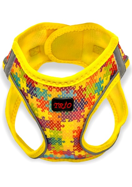 Kedi Köpek Air-Mesh Göğüs Tasması ve Gezdirme Sevk Kayışı Seti Puzzle 2si1 Arada