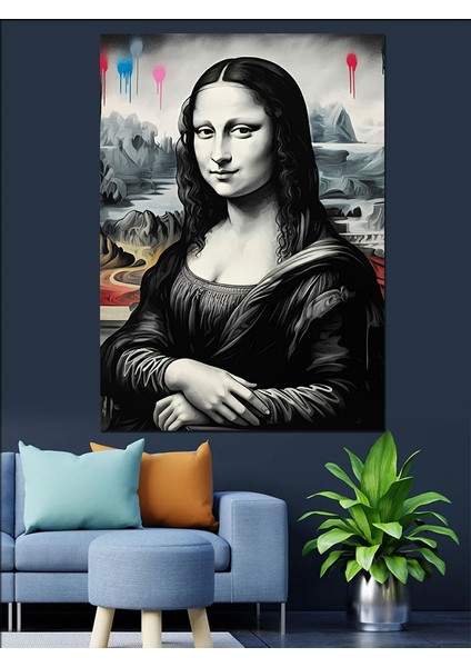Sokak Stili Mona Lisa Dekoratif Kanvas - Mdf Ahşap Tablo fiyatları