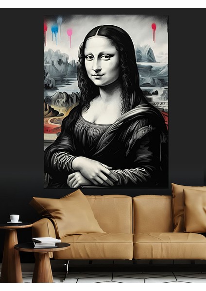 Sokak Stili Mona Lisa Dekoratif Kanvas - Mdf Ahşap Tablo modelleri