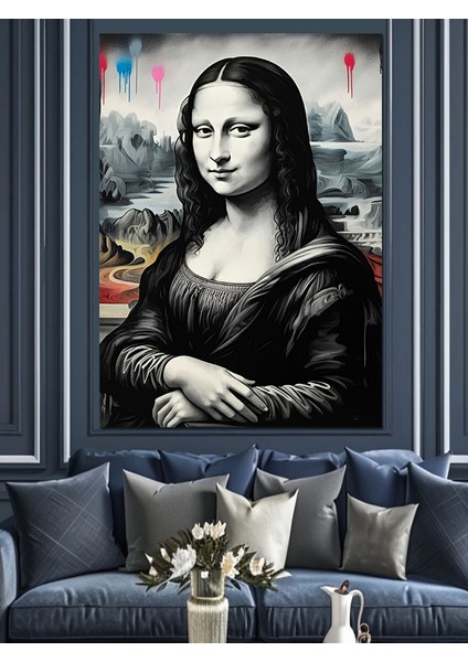 Sokak Stili Mona Lisa Dekoratif Kanvas - Mdf Ahşap Tablo fırsatları