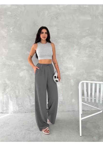 Ayrobin Oversize Kadın Pantalon - Füme