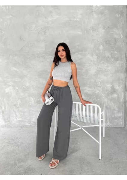 Ayrobin Oversize Kadın Pantalon - Füme indirimleri