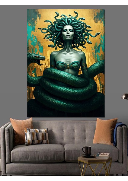 Taşlaşmış Medusa Dekoratif Kanvas - Mdf Ahşap Tablo