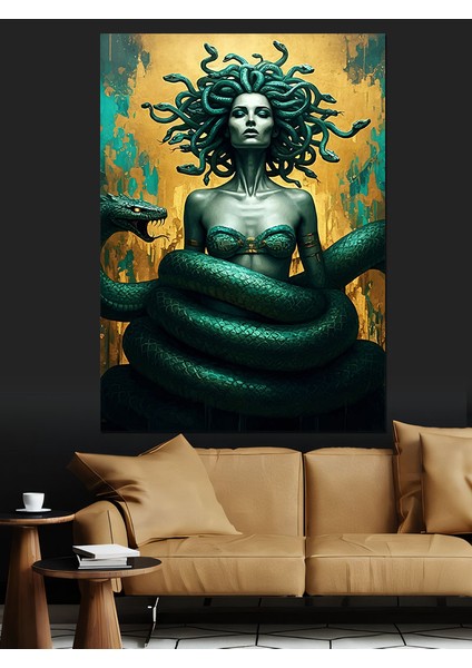 Taşlaşmış Medusa Dekoratif Kanvas - Mdf Ahşap Tablo
