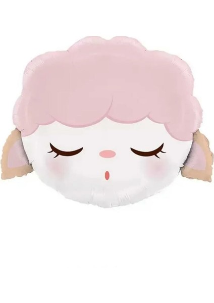 Pembe Kuzu Folyo Balon 50 x 52 cm