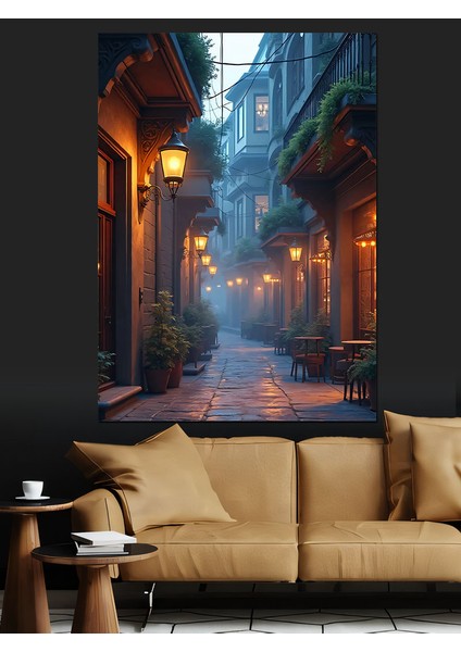 Sisli Sokakta Huzur Dekoratif Kanvas - Mdf Ahşap Tablo fiyatları