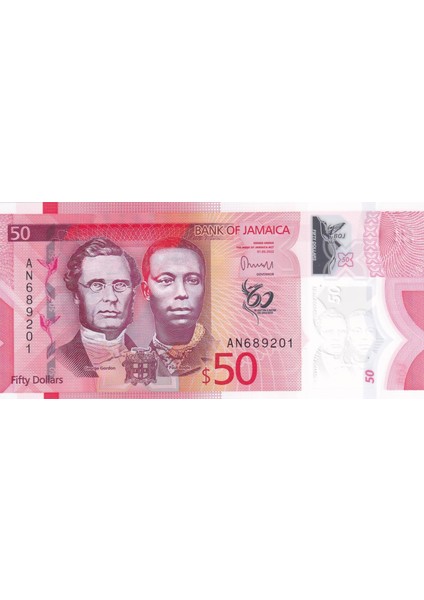 Jamaika, 50 Dolar (2022) Çil Eski Yabancı Polimer Para