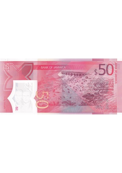 Jamaika, 50 Dolar (2022) Çil Eski Yabancı Polimer Para
