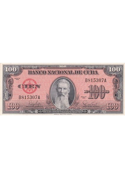 Küba, 100 Peso (1959) P#93A Çil Eski Yabancı Kağıt Para fiyatları
