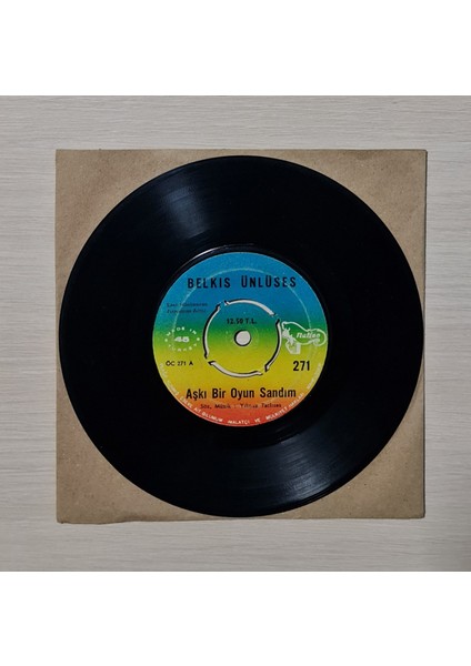 - Aşkı Bir Oyun Sandım - Aşkı Tanımıyorum - 1973 - Dönem Baskı Plak - 45LIK - Kırkbeşlik fiyatları