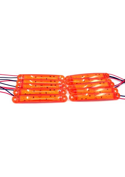 10 Adet Sarı Parmak Lamba 9 LED 12V 24V