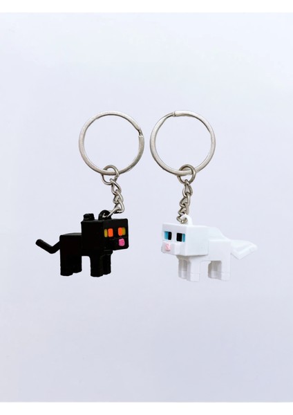 Flexilab Minecraft Kedileri Anahtarlık Seti – Siyah & Beyaz, 2 Cm, Pla Malzeme fiyatları