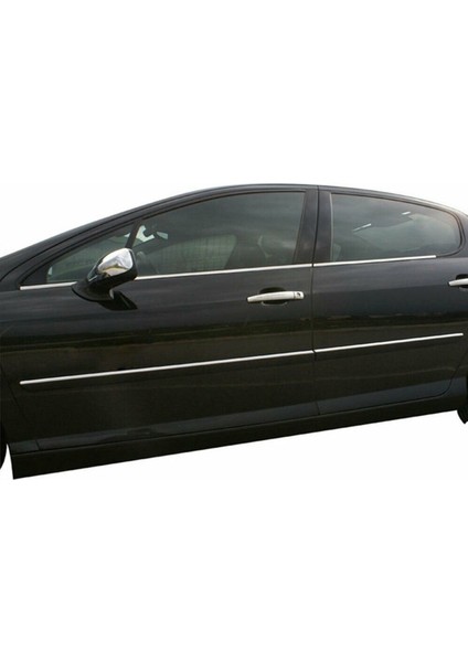 Peugeot 407 Krom Cam Çıtası 2004 Ve Üzeri 4 Prç P.çelik