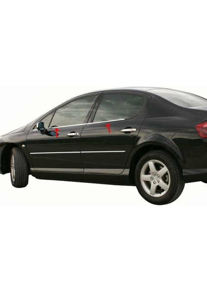 Peugeot 407 Krom Cam Çıtası 2004 Ve Üzeri 4 Prç P.çelik