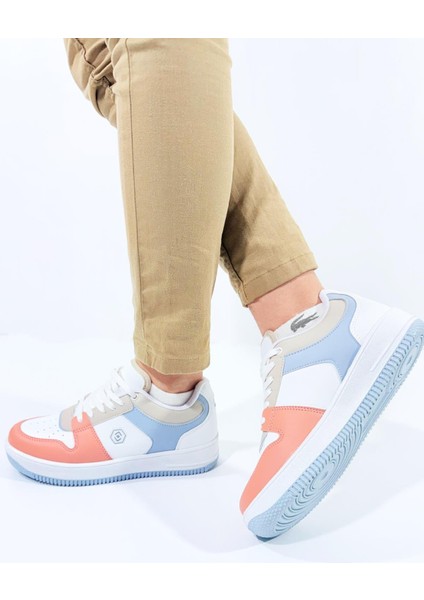 LMB2100 Bağcıklı Sneaker Genç Çocuk Spor Ayakkabı Bebe Mavi Pudra Pembe