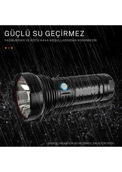 Farissu Robot USB Şarj Edilebilir El Feneri – Taşınabilir, Dayanıklı ve Su Geçirmez Kamp Işığı