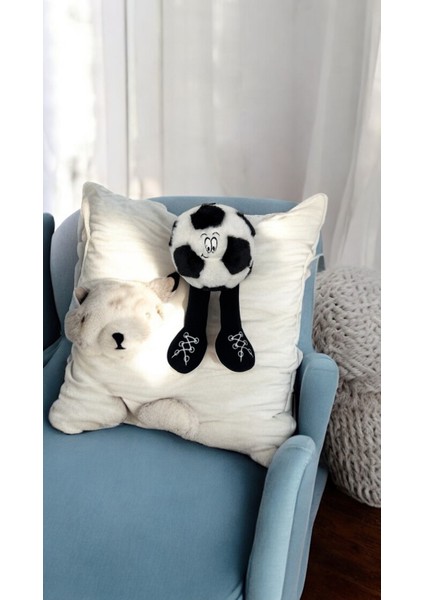 Siyah Beyaz Sevimli Taraftar Topu Pelüş Oyuncak 35CM modelleri