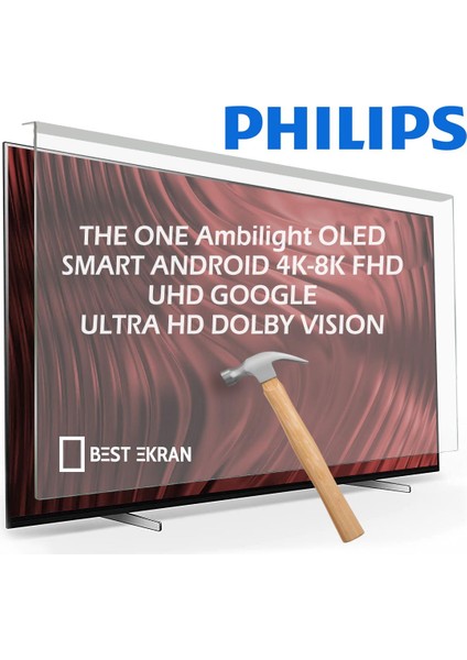 Philips 75PUS8505 Tv Ekran Koruyucu - Philips 75" Inç 189 Ekran 4K UHD Titan Os Ambilight Tv Koruyucu