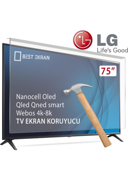 Lg 75UK6500PLA Tv Ekran Koruyucu - Lg 75" Inç 190 Ekran Tv Koruyucu