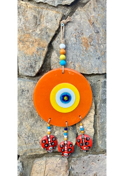 Uğurlu Turuncu Nazar Boncuğu Balkon Bahçe Duvar Süsü