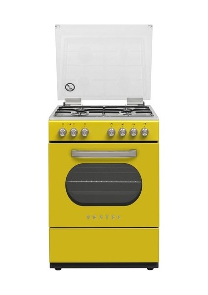 SF 8400 DG Retro Sarı 4 Gözü Gazlı A Enerji Sınıfı Solo Fırın