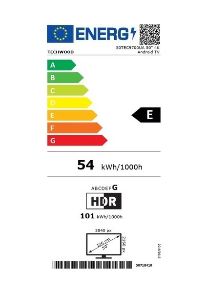 50TEC9700UA 50" 127 Ekran Dahili Uydu Alıcılı 4K Ultra HD Android DLED TV