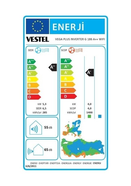 Vega Plus Inverter G 186 A++ WIFI Klima