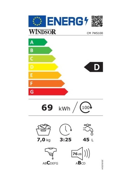 CM 7WS100 7 kg 1000 Devir Çamaşır Makinesi