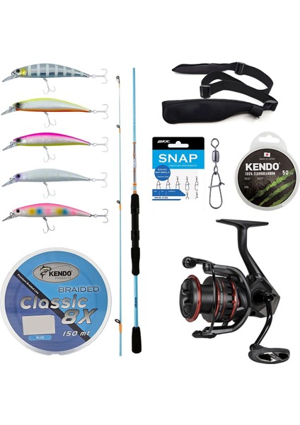 Profesyonel Spin Seti Fuel Spin 2,44 cm 15-40 gr 2 Parça Spin Kamışı&okuma Ceymar Hd CHD-4000A 7+1bb Olta Makinesi