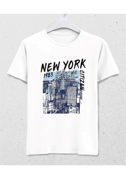 Nyc Citizen 1983 – Şehir Ruhunu Üzerinde Taşı T-Shirt Beyaz