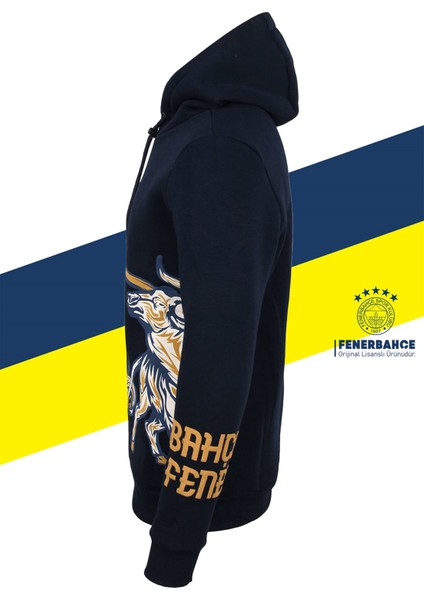 Orijinal Lisanslı Kapüşonlu Kolej Sweat Kadıköy Boğası Basklı + Şal Kaşkol Set