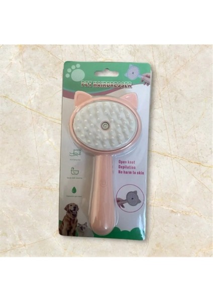 Buharlı Kedi Köpek Tarağı Pembe Evcil Hayvan Temizleme Fırçası | Şarjlı Pet Masaj Aleti