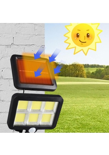 120 Cob LED Solar Panelli 3 Modlu Duvar Lambası Bahçe Teras Duvar Monteli 120 Cob LED Solar fiyatları