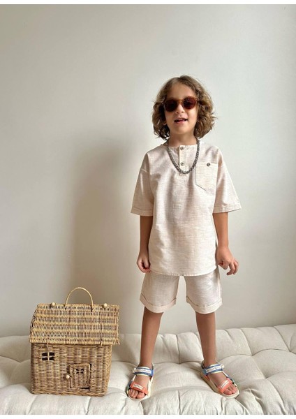Yigit Butik Poplin Kumaş Erkek Çocuk Şortlu Takım fiyatları