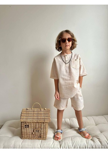 Yigit Butik Poplin Kumaş Erkek Çocuk Şortlu Takım modelleri