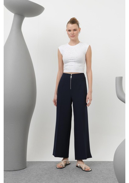 18228 Kadın Fermuarlı Pantolon modelleri