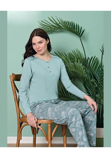 Poleren Modal Kumaş Rahat Gömlek Pantolon/sıfır Yaka Desenli Düz Battal Pijama Takımları
