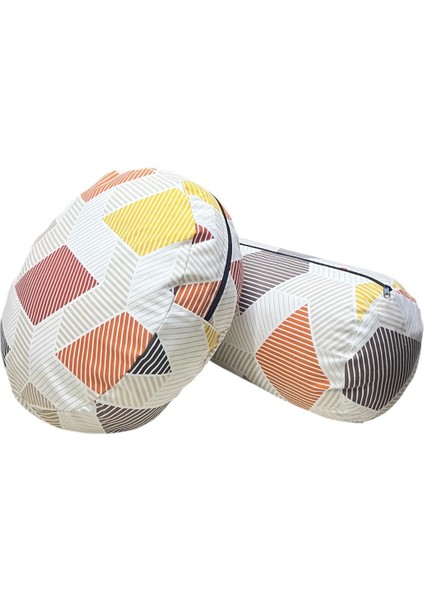 Bolster Minderi & Meditasyon Minderi Ikili Set Geometrik Desenli