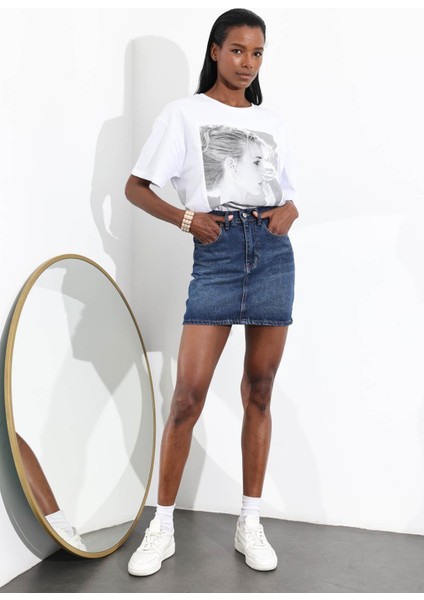 Lacivert Mini Denim Etek fiyatları