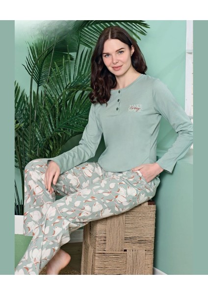 Poleren Modal Kumaş Rahat Gömlek Pantolon/sıfır Yaka Desenli Düz Battal Pijama Takımları