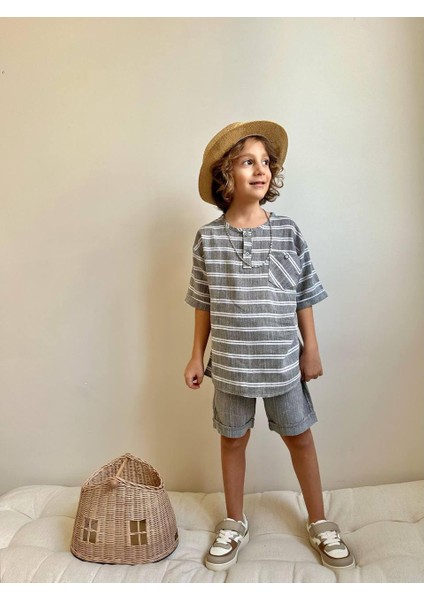 Yigit Butik Keten Kumaş Erkek Çocuk Şortlu Takım fiyatları