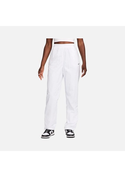 Sportswear Uv High-Waisted Open-Hem Zip Yüksek Belli Fermuarlı Paça Kadın Beyaz Eşofman Altı FV7638 modelleri