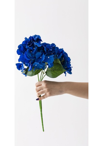 Yapay Ortanca Çiçeği Mavi 45 cm 5 Dal