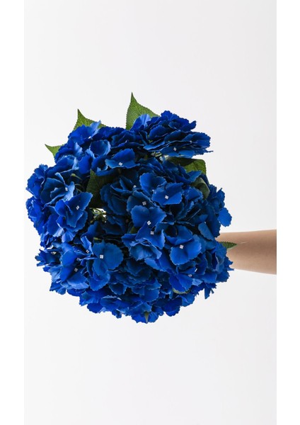 Yapay Ortanca Çiçeği Mavi 45 cm 5 Dal
