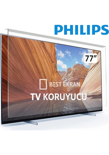Philips 77" Inç 195 Ekran Tv Ekran Koruyucu Ambilight 4K UHD Google OLED Tv Koruyucu
